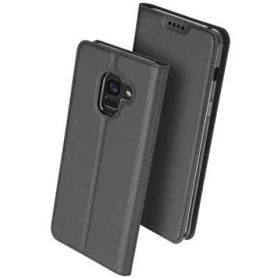 „Dux Ducis“ Skin серии Samsung Galaxy A8+ 2018 (A730F) чёрный кожаный чехол-книжка | Vacins.lv