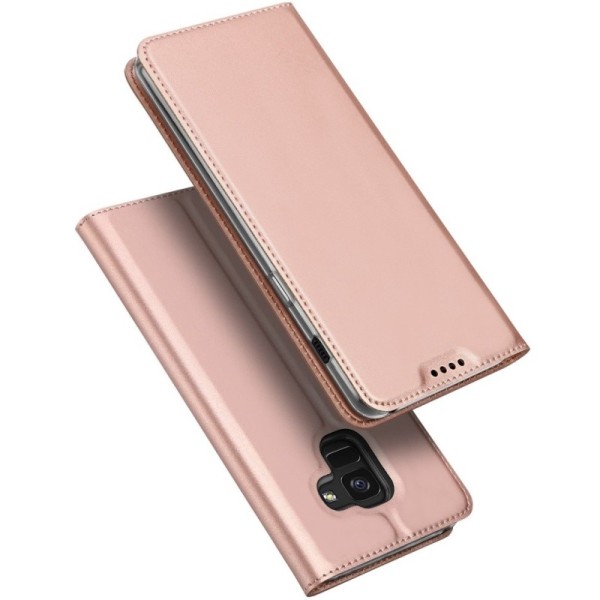 „Dux Ducis“ Skin atvērams maciņš - rozs (Galaxy A8+ 2018)