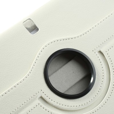Samsung Galaxy Note 10.1 2014 P600 (P605) atvēramais balts ādas futrālis, grozās 360° grādu apjomā / Vacins.lv