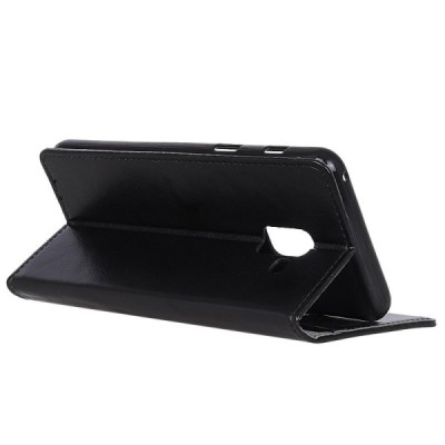 Samsung Galaxy A8+ 2018 (A730F) открываемый чёрный кожаный чехол - книжка | Vacins.lv