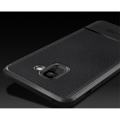 Samsung Galaxy A8+ 2018 (A730F) „Armor“ cieta silikona (TPU) melns apvalks / vacins.lv