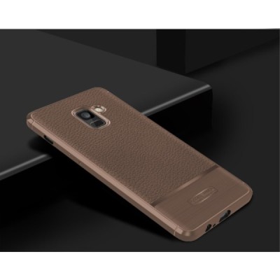 Samsung Galaxy A8+ 2018 (A730F) „Armor“ cieta silikona (TPU) brūns apvalks / Vacins.lv