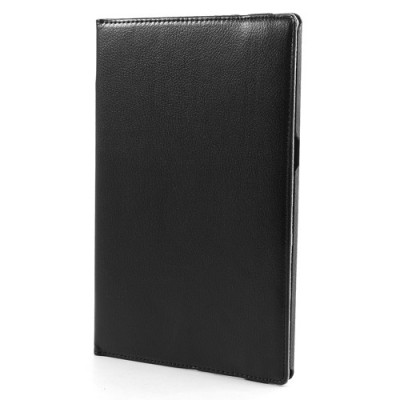 Sony Xperia Tablet Z atvēramais melns ādas futrālis, grozās 360° grādu apjomā / Vacins.lv