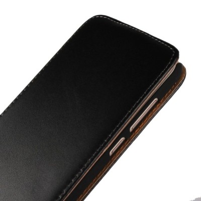Huawei Mate 10 Lite классический чехол-книжка из кожи - чёрный | Vacins.lv