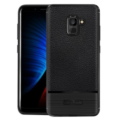 Samsung Galaxy A8 2018 (A530F) „Armor“ твердый силиконовый чехол (TPU) - чёрный | Vacins.lv