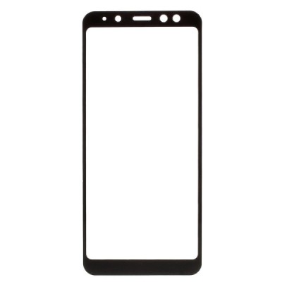 Samsung Galaxy A8 2018 (A530F) Calans Tempered Glass melns ekrāna aizsargstikls / Vacins.lv