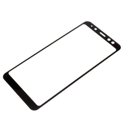 Samsung Galaxy A8 2018 (A530F) Calans Tempered Glass melns ekrāna aizsargstikls / Vacins.lv