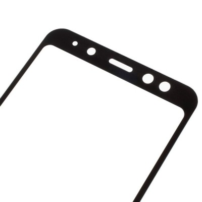 Samsung Galaxy A8 2018 (A530F) Calans Tempered Glass melns ekrāna aizsargstikls / Vacins.lv