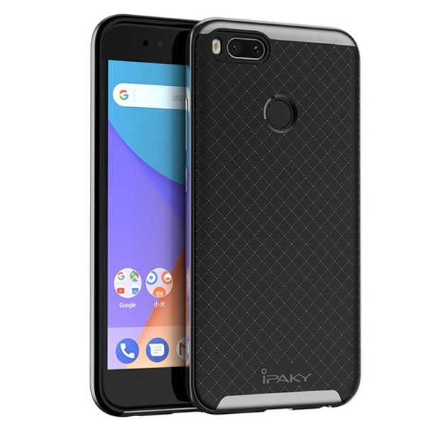 „IPAKY“ твердый силиконовый (TPU) чехол – черный / серый (Mi A1 / 5X)