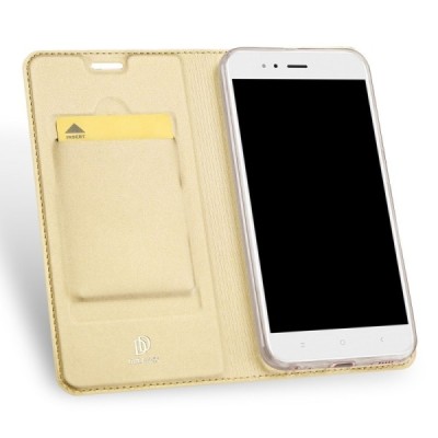 „Dux Ducis“ Skin серии Xiaomi Mi A1 (Mi 5X) золотой кожаный чехол-книжка | Vacins.lv