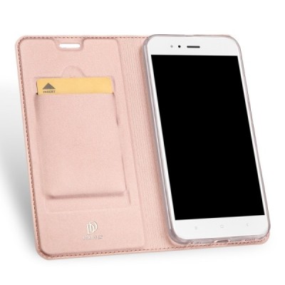 „Dux Ducis“ Skin серии Xiaomi Mi A1 (Mi 5X) розовый кожаный чехол-книжка | Vacins.lv
