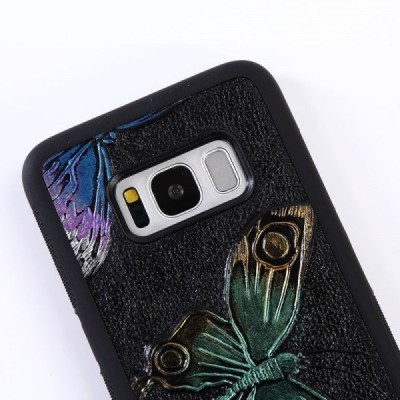 Samsung Galaxy S8 (G950) разноцветный твердый силиконовый чехол из TPU - Бабочки | Vacins.lv