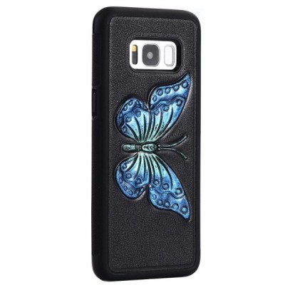 Samsung Galaxy S8 (G950) krāsains cieta silikona apvalks - Tauriņš / Vacins.lv