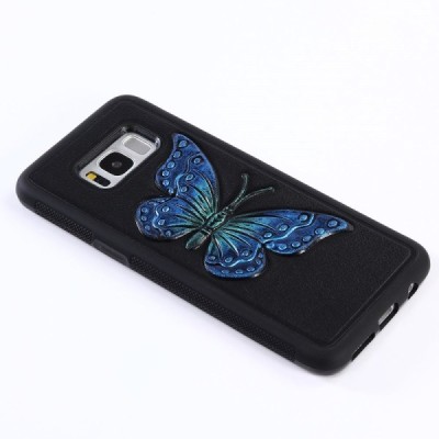 Samsung Galaxy S8 (G950) krāsains cieta silikona apvalks - Tauriņš / Vacins.lv