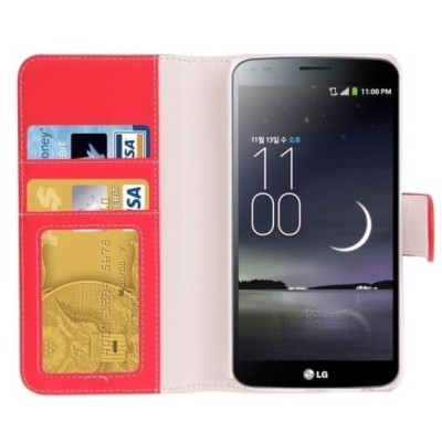 LG G Flex (D955) открываемый красный кожаный чехол - книжка | Vacins.lv