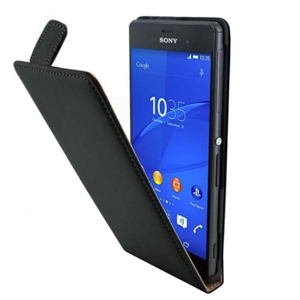 Классический вертикально открывающийся чехол-книжка – чёрный (Xperia Z3)