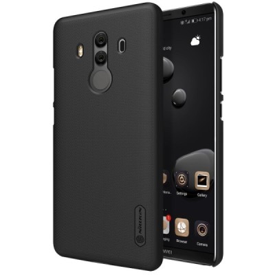 Huawei Mate 10 Pro Nillkin Frosted Shield melns plastmasas apvalks + ekrāna aizsargplēve / Vacins.lv