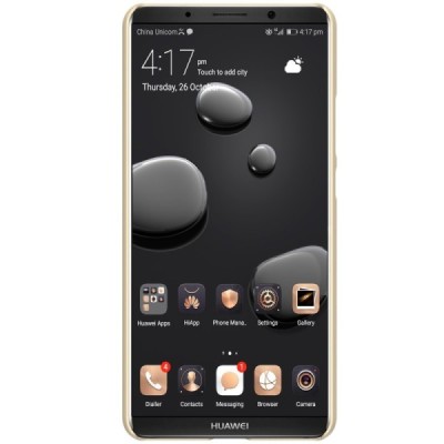 Huawei Mate 10 Pro Nillkin Frosted Shield золотой пластиковый чехол + защитная пленка для экрана | Vacins.lv