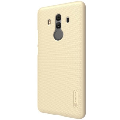Huawei Mate 10 Pro Nillkin Frosted Shield золотой пластиковый чехол + защитная пленка для экрана | Vacins.lv