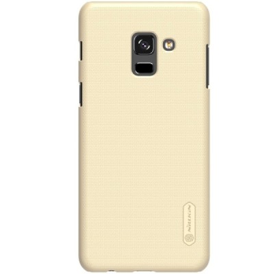 Samsung Galaxy A8 2018 (A530F) Nillkin Frosted Shield золотой пластиковый чехол + защитная пленка для экрана | Vacins.lv