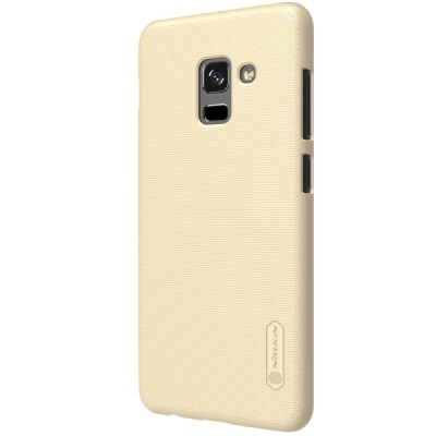 Samsung Galaxy A8 2018 (A530F) Nillkin Frosted Shield золотой пластиковый чехол + защитная пленка для экрана | Vacins.lv