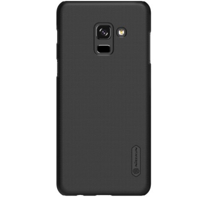 Samsung Galaxy A8+ 2018 (A730F) Nillkin Frosted Shield melns plastmasas apvalks + ekrāna aizsargplēve / Vacins.lv