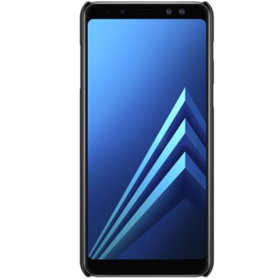 Samsung Galaxy A8+ 2018 (A730F) Nillkin Frosted Shield melns plastmasas apvalks + ekrāna aizsargplēve / Vacins.lv