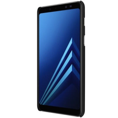 Samsung Galaxy A8+ 2018 (A730F) Nillkin Frosted Shield melns plastmasas apvalks + ekrāna aizsargplēve / Vacins.lv