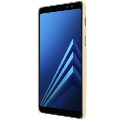 Samsung Galaxy A8+ 2018 (A730F) Nillkin Frosted Shield золотой пластиковый чехол + защитная пленка для экрана | Vacins.lv