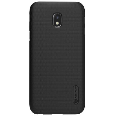Samsung Galaxy J3 2017 (J330) Nillkin Frosted Shield чёрный пластиковый чехол + защитная пленка для экрана | Vacins.lv