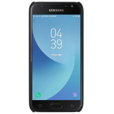 Samsung Galaxy J3 2017 (J330) Nillkin Frosted Shield чёрный пластиковый чехол + защитная пленка для экрана | Vacins.lv