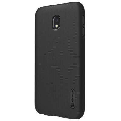 Samsung Galaxy J3 2017 (J330) Nillkin Frosted Shield чёрный пластиковый чехол + защитная пленка для экрана | Vacins.lv