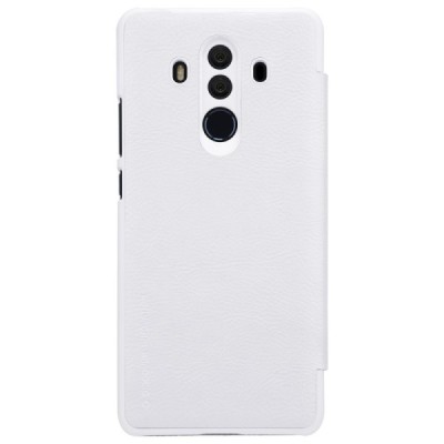 Роскошный белый кожаный чехол Nillkin Qin Series для Huawei Mate 10 Pro | Vacins.lv