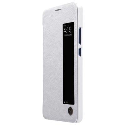 Роскошный белый кожаный чехол Nillkin Qin Series для Huawei Mate 10 Pro | Vacins.lv