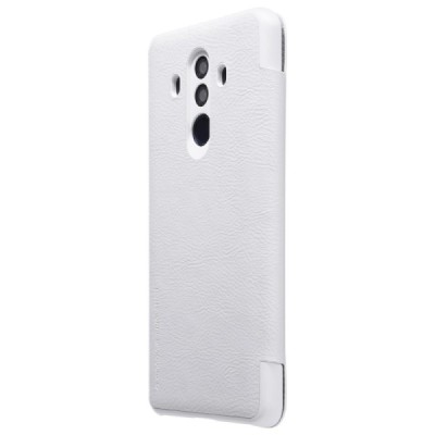 Роскошный белый кожаный чехол Nillkin Qin Series для Huawei Mate 10 Pro | Vacins.lv