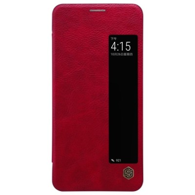 Greznais „Nillkin“ Qin sērijas ādas atvērams sarkans Huawei Mate 10 Pro maciņš / Vacins.lv