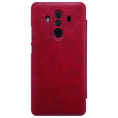 Greznais „Nillkin“ Qin sērijas ādas atvērams sarkans Huawei Mate 10 Pro maciņš / Vacins.lv