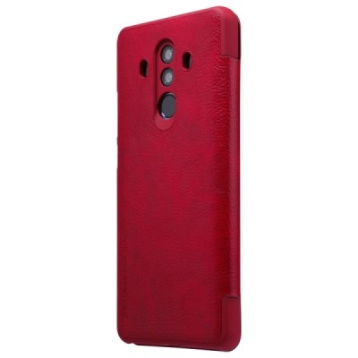 Greznais „Nillkin“ Qin sērijas ādas atvērams sarkans Huawei Mate 10 Pro maciņš / Vacins.lv