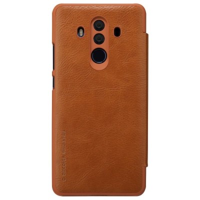 Роскошный коричневый кожаный чехол Nillkin Qin Series для Huawei Mate 10 Pro | Vacins.lv