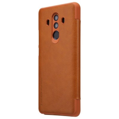 Роскошный коричневый кожаный чехол Nillkin Qin Series для Huawei Mate 10 Pro | Vacins.lv