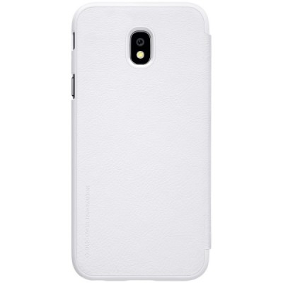 Роскошный белый кожаный чехол Nillkin Qin Series для Samsung Galaxy J3 2017 (J330) | Vacins.lv