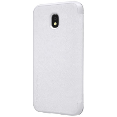 Роскошный белый кожаный чехол Nillkin Qin Series для Samsung Galaxy J3 2017 (J330) | Vacins.lv