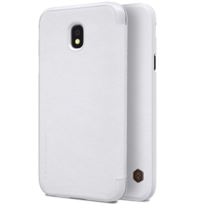 Роскошный белый кожаный чехол Nillkin Qin Series для Samsung Galaxy J3 2017 (J330) | Vacins.lv