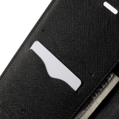 „Mercury“ Fancy Asus Zenfone 2 5.5 (ZE550ML, ZE551ML) чёрный кожаный чехол-книжка | Vacins.lv