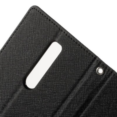 „Mercury“ Fancy Asus Zenfone 2 5.5 (ZE550ML, ZE551ML) чёрный кожаный чехол-книжка | Vacins.lv