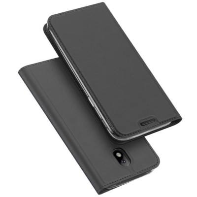 Samsung Galaxy J3 2017 (J330) „Dux Ducis“ Skin sērijas melns ādas atvērams maciņš / Vacins.lv