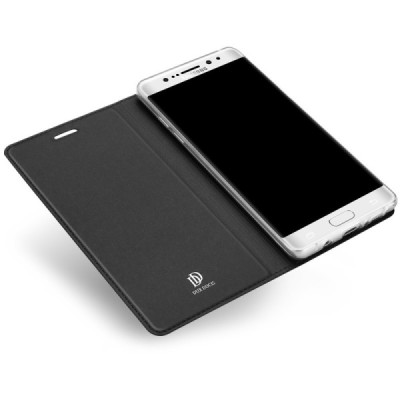 Samsung Galaxy S7 Edge (G935) „Dux Ducis“ Skin sērijas melns ādas atvērams maciņš / Vacins.lv