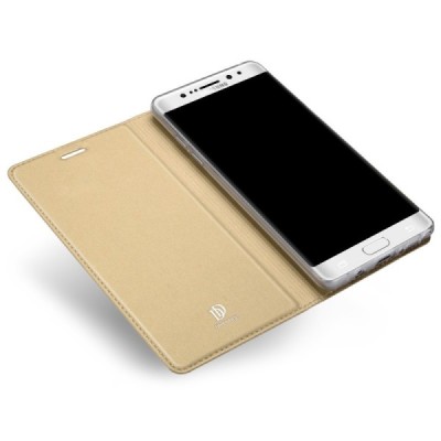 „Dux Ducis“ Skin серии Samsung Galaxy S7 Edge (G935) золотой кожаный чехол-книжка | Vacins.lv