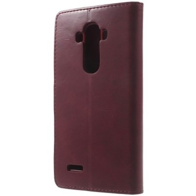Mercury Blue Moon LG G4 (H815) atvērams bordo ādas maciņš - maks / Vacins.lv