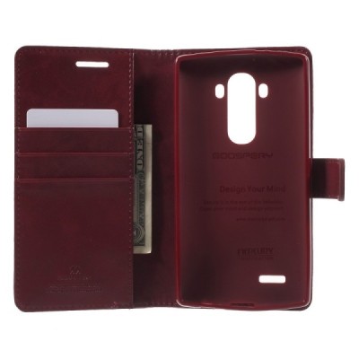 Mercury Blue Moon LG G4 (H815) atvērams bordo ādas maciņš - maks / Vacins.lv